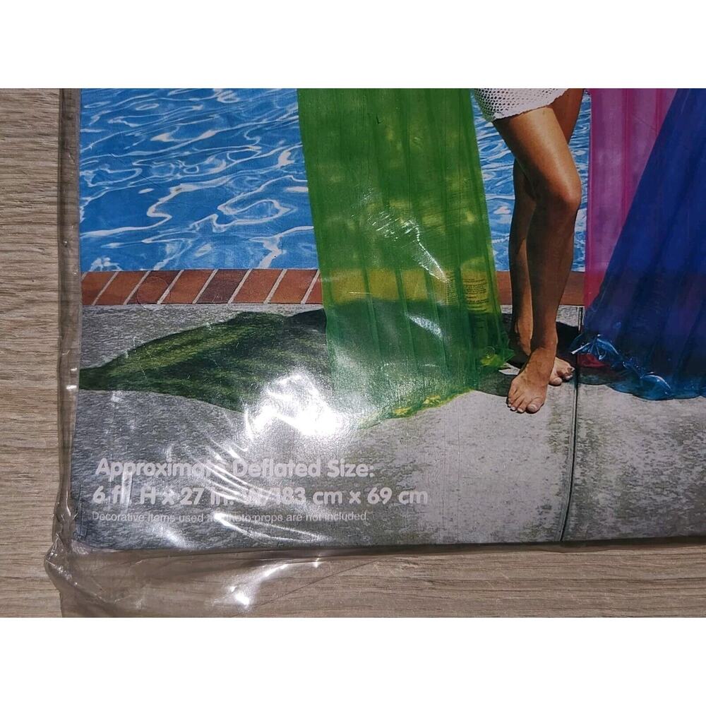 Sand N Sun Pool Raft Air Mat 6 ft x 27" Transparent Floating Raft Pink - Picture 4 of 8